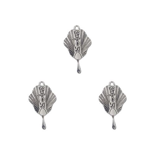 Zinklegering Hangers, Zinc Alloy, Fan, antiek zilver plated, DIY, nikkel, lood en cadmium vrij, 18x31mm, Ca 100pC's/Bag, Verkocht door Bag