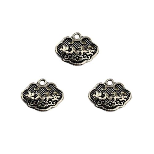 Zinc Alloy Pendants Longevity Lock antique silver color plated DIY nickel lead & cadmium free Approx Sold By Bag