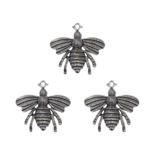 Zink Alloy Animal Hängen, Bee, antik silver pläterad, DIY, nickel, bly och kadmium gratis, 39x36mm, Ca 100PC/Bag, Säljs av Bag