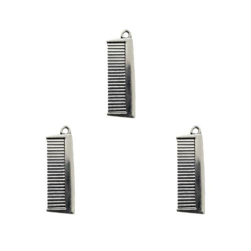 Zinc Alloy Pendants Comb antique silver color plated DIY nickel lead & cadmium free Approx Sold By Bag