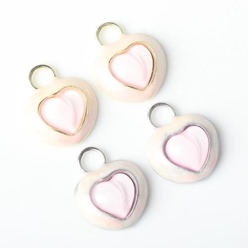 Zinc Alloy Heart Pendants plated DIY & enamel nickel lead & cadmium free Sold By Bag