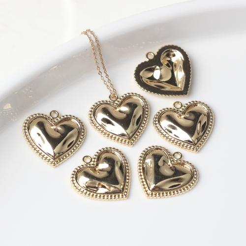 Zinc Alloy Heart Pendants gold color plated DIY nickel lead & cadmium free Sold By Bag