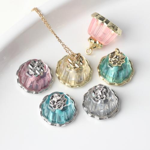 Resin Zinc Alloy Pendler, med Resin, Lotus Seedpod, forgyldt, du kan DIY, flere farver til valg, nikkel, bly & cadmium fri, 19x16mm, 100pc'er/Bag, Solgt af Bag