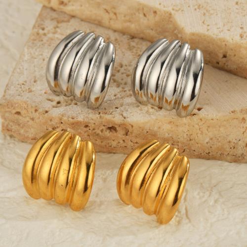 Stainless Steel Stud Earrings 304 Stainless Steel plated fashion jewelry Sold By Pair