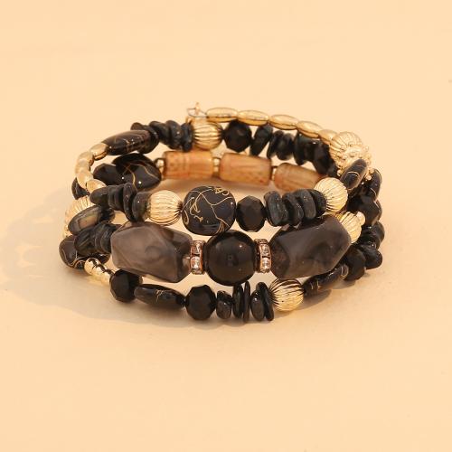 Acrylic Bracelets with Stone handmade three layers & fashion jewelry & for woman Sold By PC