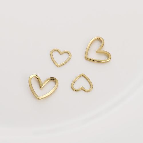 Brass Heart Pendants plated DIY golden Sold By Bag