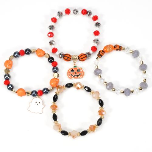 Collier Halloween, alliage de zinc, avec argile de polymère & cristal & verre, unisexe & Bijoux d'Halloween & styles différents pour le choix & émail, plus de couleurs à choisir, Longueur Environ 16 cm, Vendu par fixé