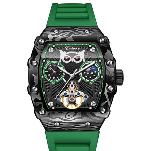 Sinc Alloy Watch Chailleach bráisléad, le Polúireatán & Gloine & 304 Cruach dhosmálta, Patrún Geoiméadrach, Uisce saoil resistant & gas-Winder & do fear & luminated, dathanna níos mó le haghaidh rogha, 260x45mm, Díolta De réir PC