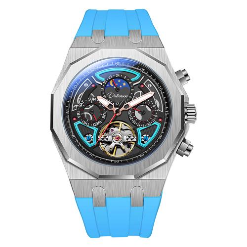 Zinc Alloy Bekijk Armband, met Glas & Silicone & 304 roestvrij staal, Leven waterbestendig & stam-winder & verschillende stijlen voor de keuze & voor de mens & luminated, Verkocht door PC