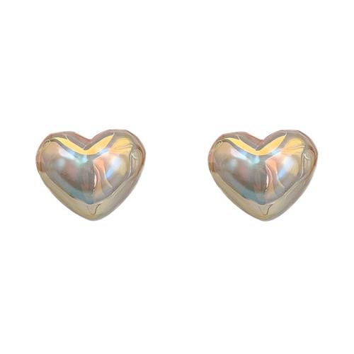 Brass Stud Earring Heart fashion jewelry & for woman Sold By Pair