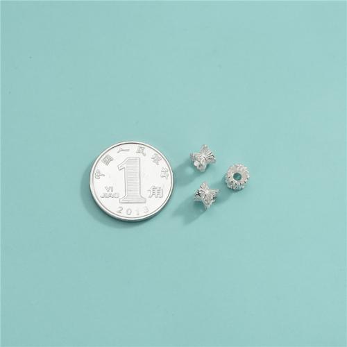 Spacer Perler Smykker, 925 Sterling Sølv, du kan DIY, flere farver til valg, 5.10x4.30mm, Solgt af PC