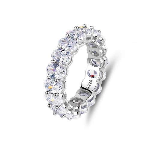 Zircon cubique Micro Pave Sterling Silver Rings, Argent sterling 925, bijoux de mode & normes différentes pour le choix & pavé de micro zircon & pour femme, Vendu par PC