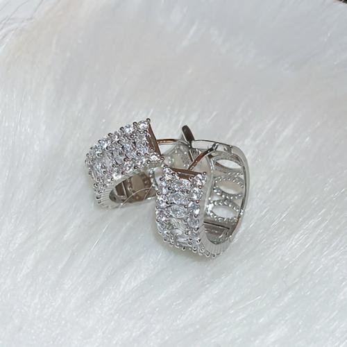 Cubic Zirconia Micro Pave Brass Earring fashion jewelry & micro pave cubic zirconia & for woman Sold By Pair