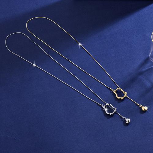 Zinc Alloy Sweater Chain Necklace plated fashion jewelry & for woman Length Approx 70 cm Sold By PC