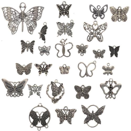 Zinc Alloy Animal Pendants Butterfly antique silver color plated DIY nickel lead & cadmium free Approx Sold By Bag