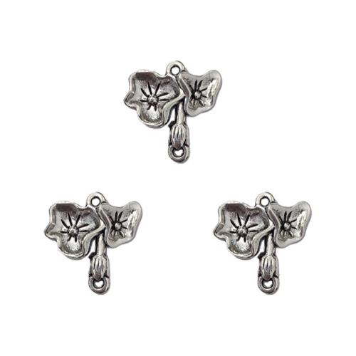 Zinc Alloy Connector Lotus Leaf antique silver color plated DIY & 1/1 loop nickel lead & cadmium free Approx Sold By Bag