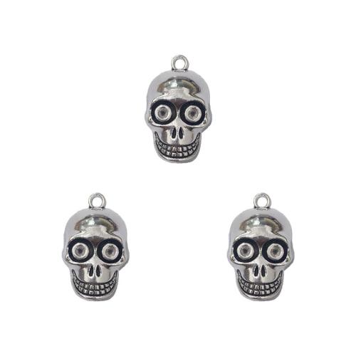 Sinkkiseos Skull riipukset, Kallo, antiikki hopea päällystetty, tee-se-itse, nikkeli, lyijy ja kadmium vapaa, 20x32mm, N. 100PC/laukku, Myymät laukku