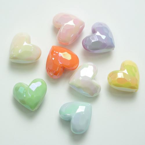 Plated Acrylic Beads Heart UV plating DIY & faceted Approx 2mm Approx Sold By Bag