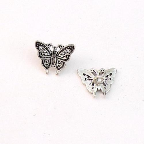 Zinc Alloy Animal Pendants Butterfly antique silver color plated DIY nickel lead & cadmium free Approx Sold By Bag