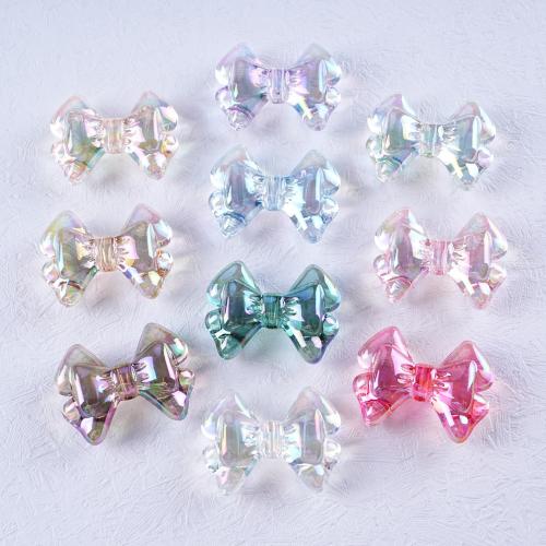 Perles  acrylique plaqué , Noeud papillon, Placage UV, DIY, plus de couleurs à choisir, 22x28mm, Trou:Environ 2mm, Environ 100PC/sac, Vendu par sac