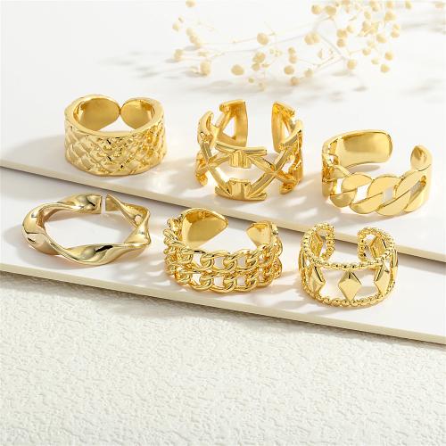 Messing ringen, gold plated, verschillende stijlen voor de keuze & voor vrouw, meer kleuren voor de keuze, nikkel, lood en cadmium vrij, Verkocht door PC