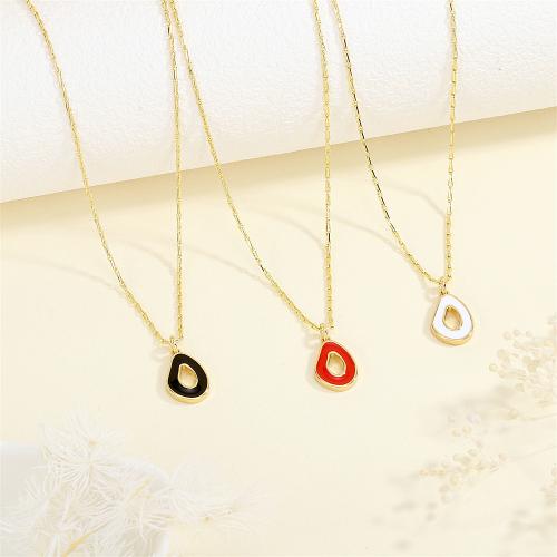 Collier en laiton, avec 5CM chaînes de rallonge, Placage de couleur d'or, pour femme & émail, plus de couleurs à choisir, protéger l'environnement, sans nickel, plomb et cadmium, Longueur 45 cm, Vendu par PC