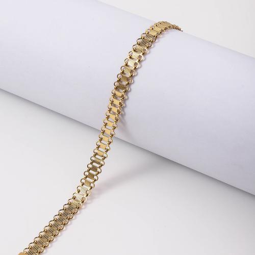 Pulseira  de jóias de aço inox, Aço inoxidável 304, with 5cm extender chain, cromado de cor dourada, joias de moda, dourado, 7mm, comprimento 18 cm, vendido por PC