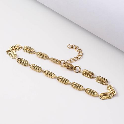 Stainless Steel Jewelry Bracelet 304 Stainless Steel gold color plated fashion jewelry golden 4.50mm Length 18 cm Sold By PC