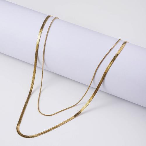 Stainless Steel Chain Necklace 304 Stainless Steel gold color plated fashion jewelry golden Sold By PC