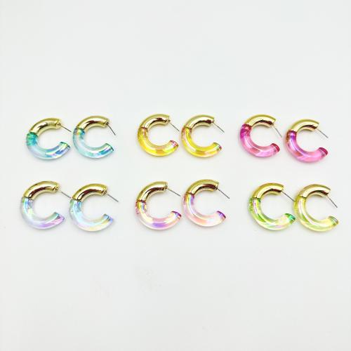 Pendientes de Acrílico, chapado en UV, Joyería & para mujer, más colores para la opción, Vendido por Par