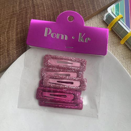 Clips del Pelo, aleación de zinc, barniz de secado al horno, Chica & diferentes estilos para la opción & esmalte, color mixto, 6PCs/Set, Vendido por Set