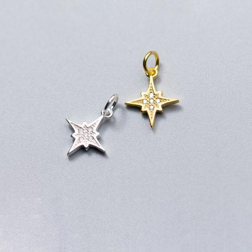 Cubic Zirconia micro pavimenta Sterling Silver Ciondolo, 925 argento sterlina, DIY & Micro spianare cubic zirconia, nessuno, 13x11x1.50mm, Venduto da PC