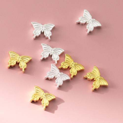 Gioielli Spacer Beads, 925 argento sterlina, Farfalla, DIY, nessuno, 14.50x10.50x3.50mm, Foro:Appross. 1.4mm, Venduto da PC