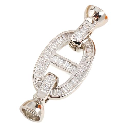 Brass Jewelry Clasps plated DIY & micro pave cubic zirconia Sold By PC