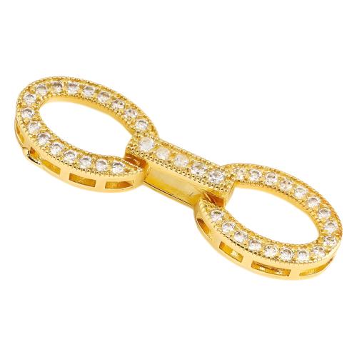 Brass Fold Over Clasp plated DIY & micro pave cubic zirconia Sold By PC