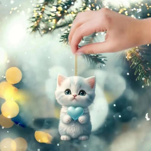 Hanging Ornaments Acrylic Cat for home and office mixed colors Sold By PC