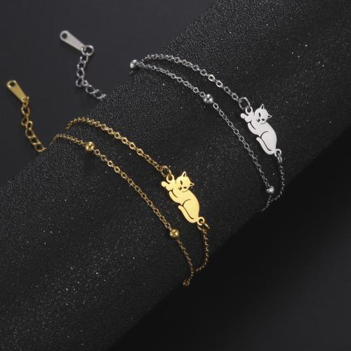 Edelstahl Schmuck Armband, 304 Edelstahl, Katze, plattiert, für Frau, keine, verkauft von PC