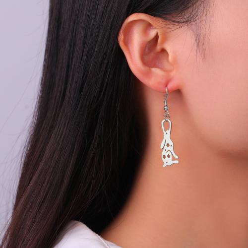 Stainless Steel Drop Earring 304 Stainless Steel plated for woman & hollow Sold By Pair