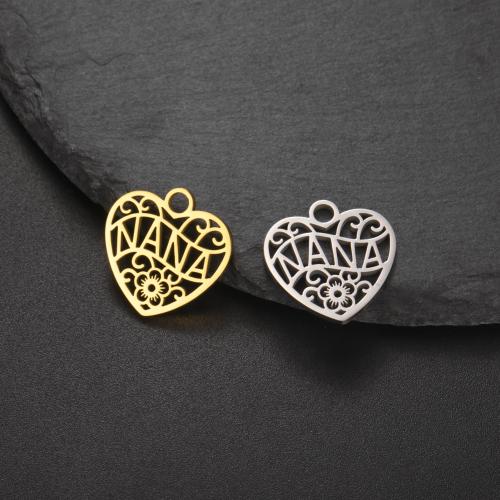 Stainless Steel Heart Pendants 304 Stainless Steel plated DIY Sold By PC