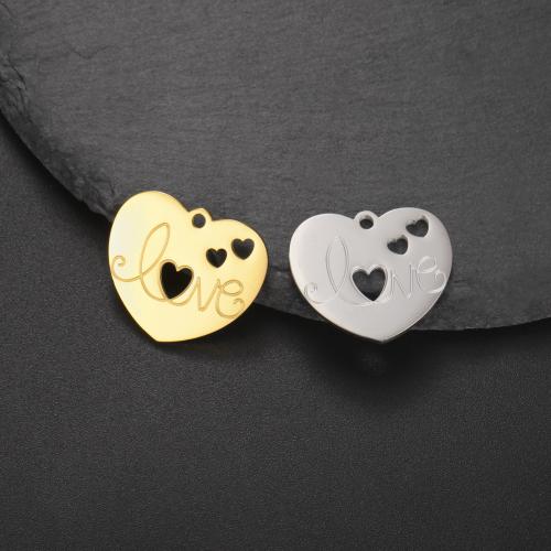 Stainless Steel Heart Pendants 304 Stainless Steel plated DIY Sold By PC