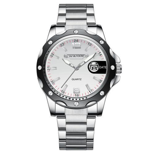 304 Stainless Steel Watch Bracelet with Glass & Zinc Alloy Round plated Life water resistant & Chinese movement & with single calendar & for man & luminated Length Approx 230 mm Sold By PC