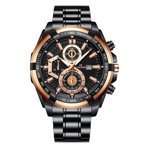 304 Stainless Steel Watch Bracelet with Glass & Zinc Alloy Round plated Life water resistant & Chinese movement & with single calendar & for man & luminated Length Approx 220 mm Sold By PC