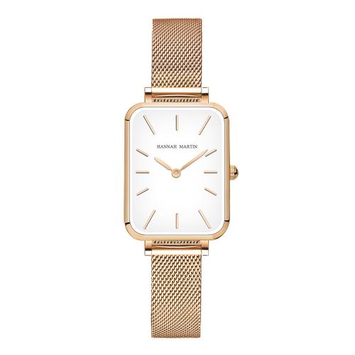 304 Stainless Steel Watch Bracelet with Glass & Zinc Alloy Rectangle plated Life water resistant & japanese movement & for woman Length Approx 220 mm Sold By PC