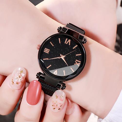 Zinc Alloy Watch Bracelet with Glass Round plated & for woman Length Approx 16-24 cm Sold By PC