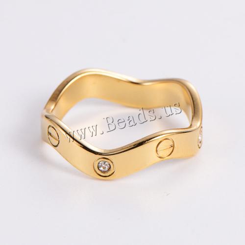 Rhinestone Stainless Steel Finger Ring 304 Stainless Steel fashion jewelry & for woman & with rhinestone Sold By PC