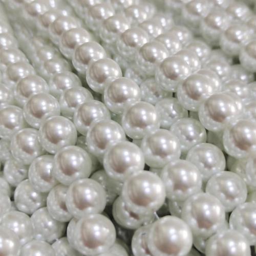 Glass Pearl Beads Round white Sold By Strand