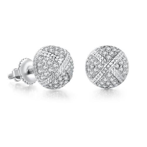 Cubic Zirconia Micro Pave Brass Earring fashion jewelry & micro pave cubic zirconia & for woman 7mm Sold By Pair