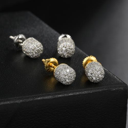 Cubic Zirconia Micro Pave Brass Earring fashion jewelry & micro pave cubic zirconia & for woman Sold By Pair