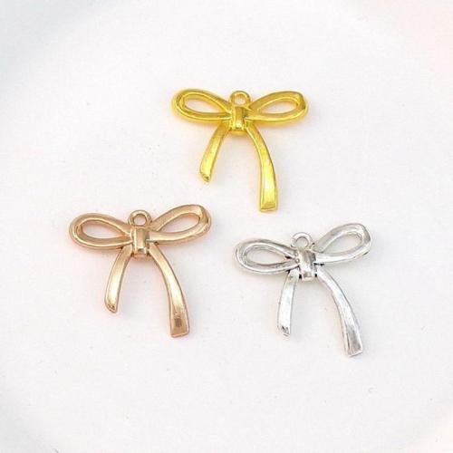 Zinc Alloy Bowknot pendentifs, alliage de zinc, Noeud papillon, Placage, DIY, plus de couleurs à choisir, protéger l'environnement, sans nickel, plomb et cadmium, 25x24x1.60mm, Environ 100PC/sac, Vendu par sac