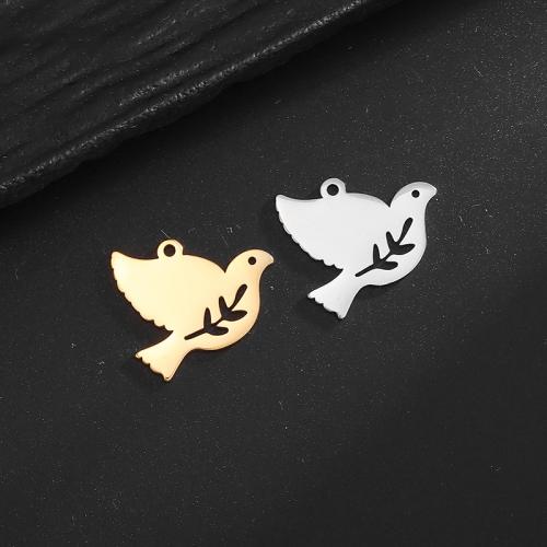 Stainless Steel Animal Pendants 304 Stainless Steel Pigeon Vacuum Ion Plating DIY Sold By PC